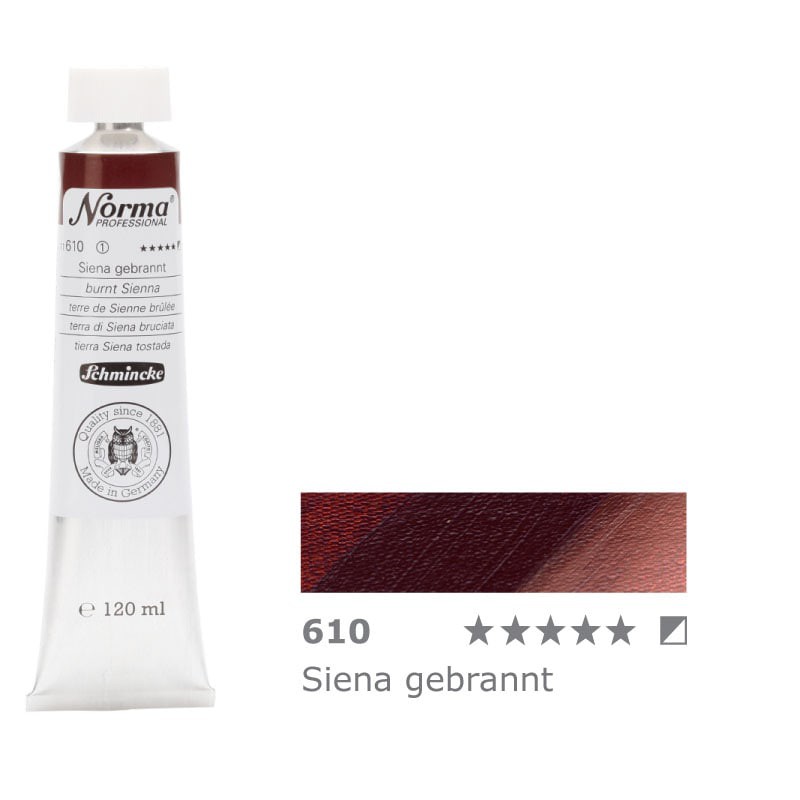 Farba olejna Schmincke Norma Professional 120 ml nr 610 Burnt Sienna - gart.pl