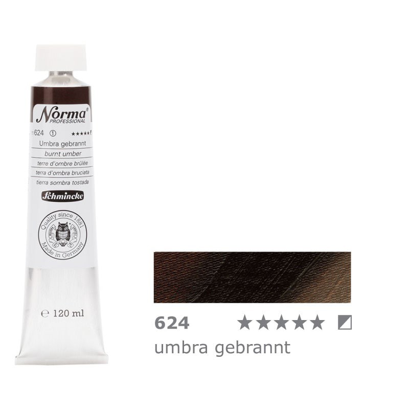 Farba olejna Schmincke Norma Professional 120 ml nr 624 Burnt Umber - gart.pl