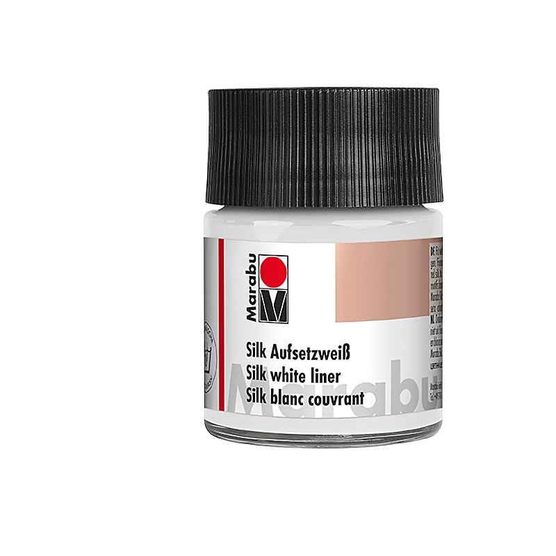 Biała konturówka do jedwabiu 50 ml  Marabu WHITE LINER for SILK- sklep dla plastyków gart.pl