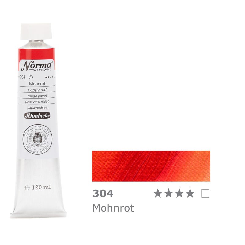 Farba olejna Schmincke Norma Professional 120 ml nr 304 Poppy Red - gart.pl