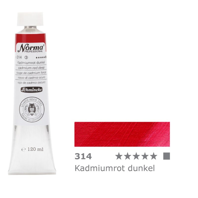 Farba olejna Schmincke Norma Professional 120 ml nr 314 Cadmium Red Deep - gart.pl