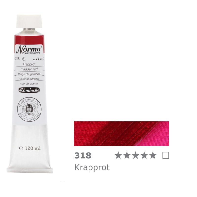 Farba olejna Schmincke Norma Professional 120 ml nr 318 Madder Red - gart.pl